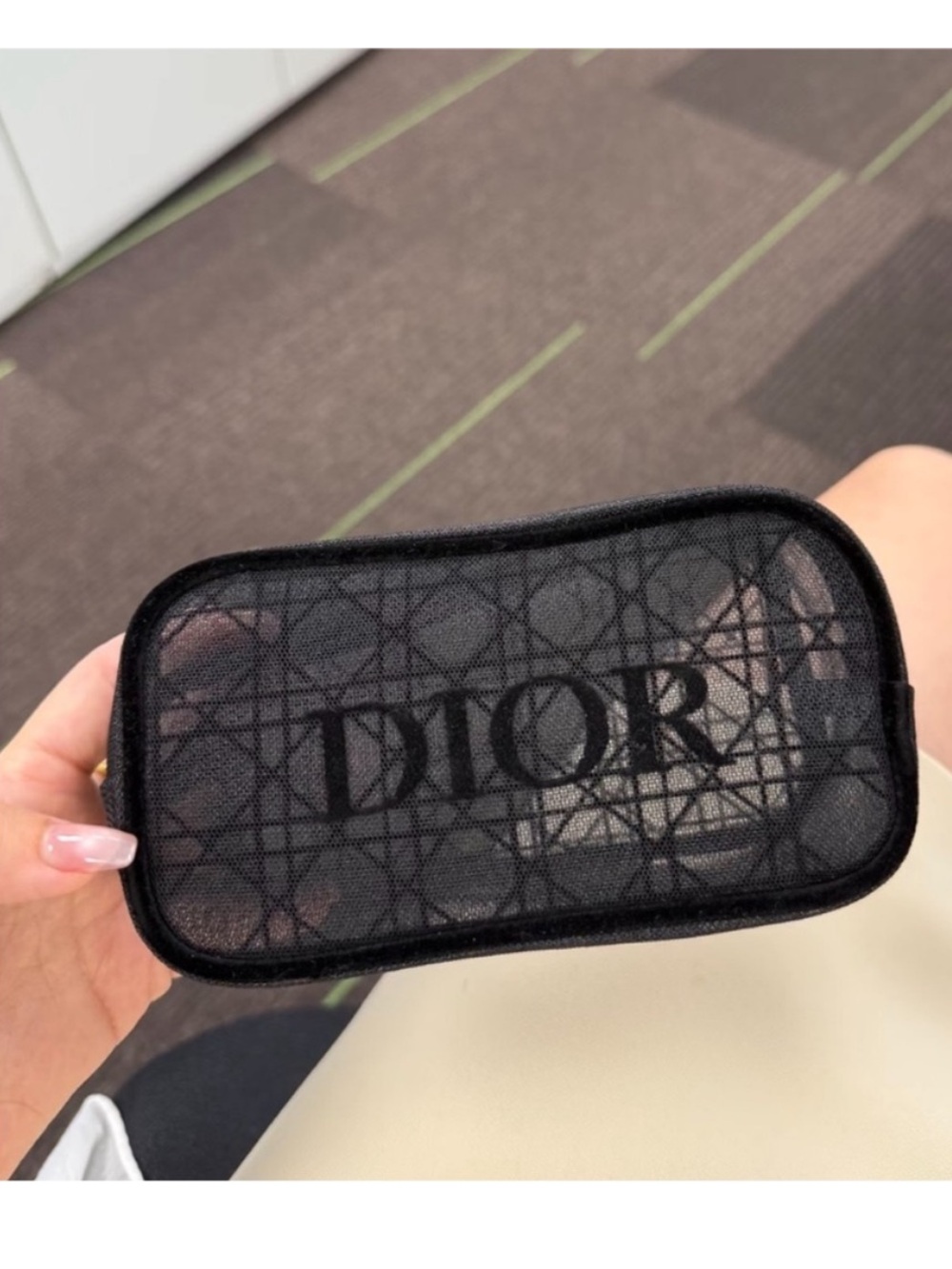 Dior beauty black mesh pouch
